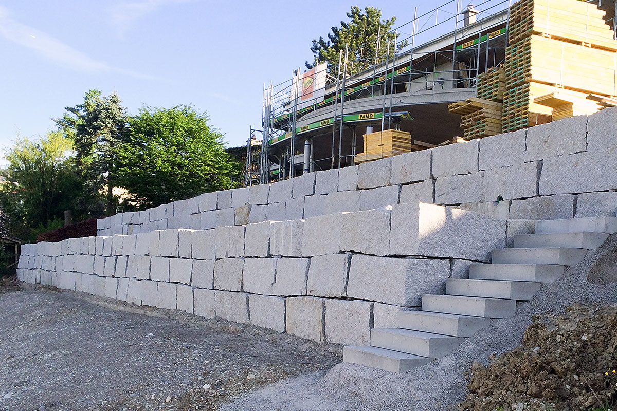 Umgebung Granitstein Mauer Elfingen Merz Macht Den Bau